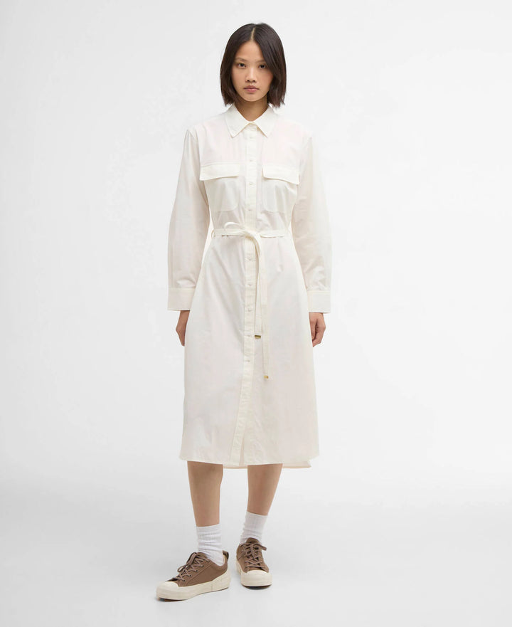 Barbour Rowane midi dress - marshmallow
