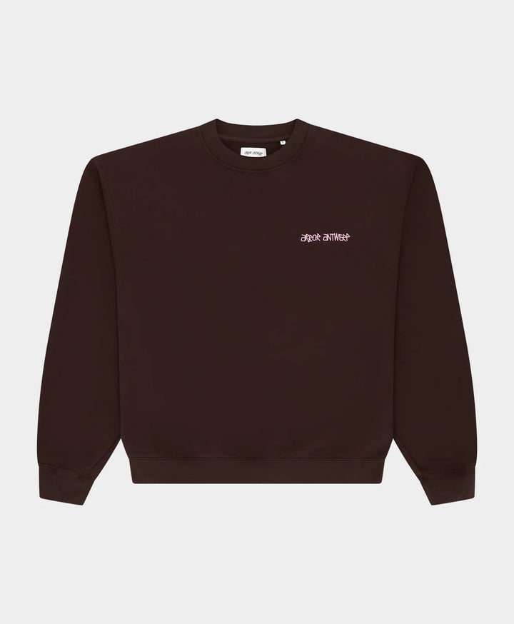 Line Flower Crewneck - Brown