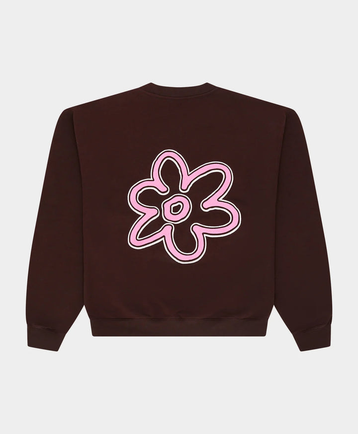 Line Flower Crewneck - Brown