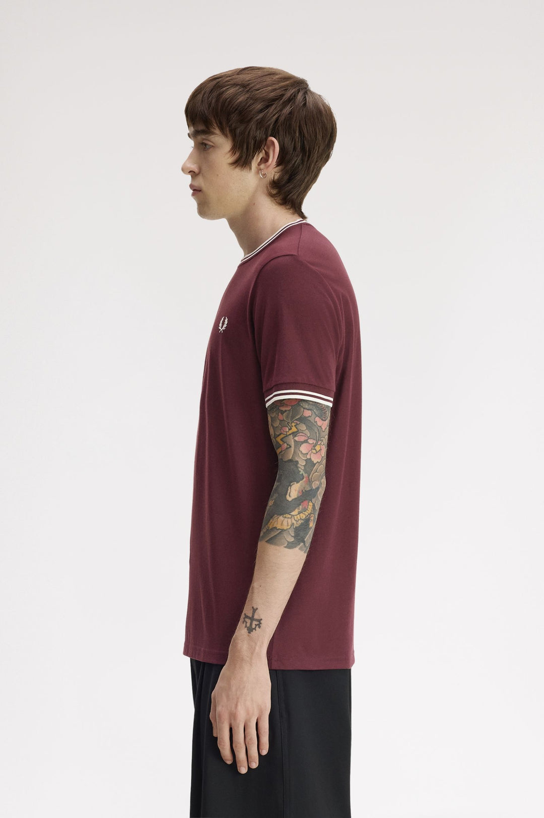 Twin tipped t-shirt / oxblood