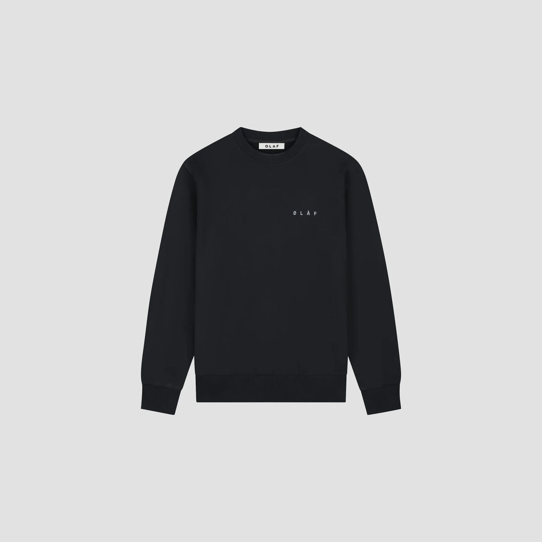 Brushstroke face crewneck / black