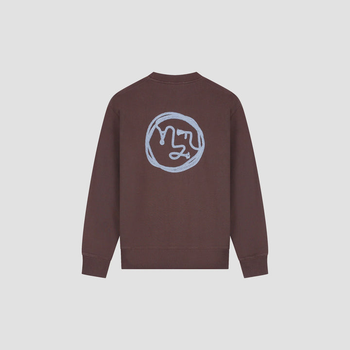 Sudadera Lasso Face de cuello redondo - Ciruela chocolate