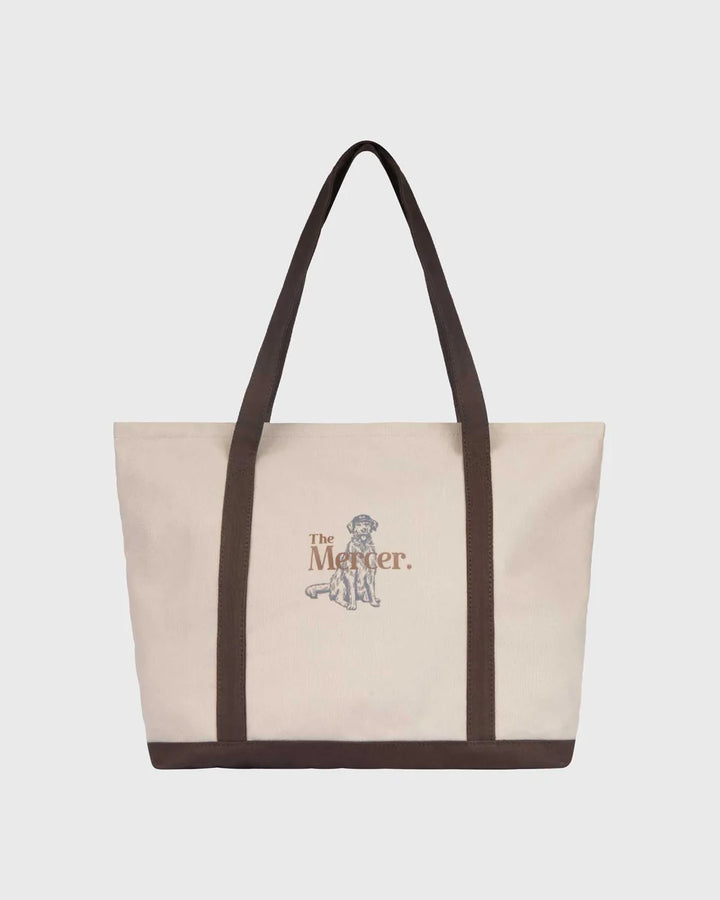 The Mercer canvas bag - white / brown
