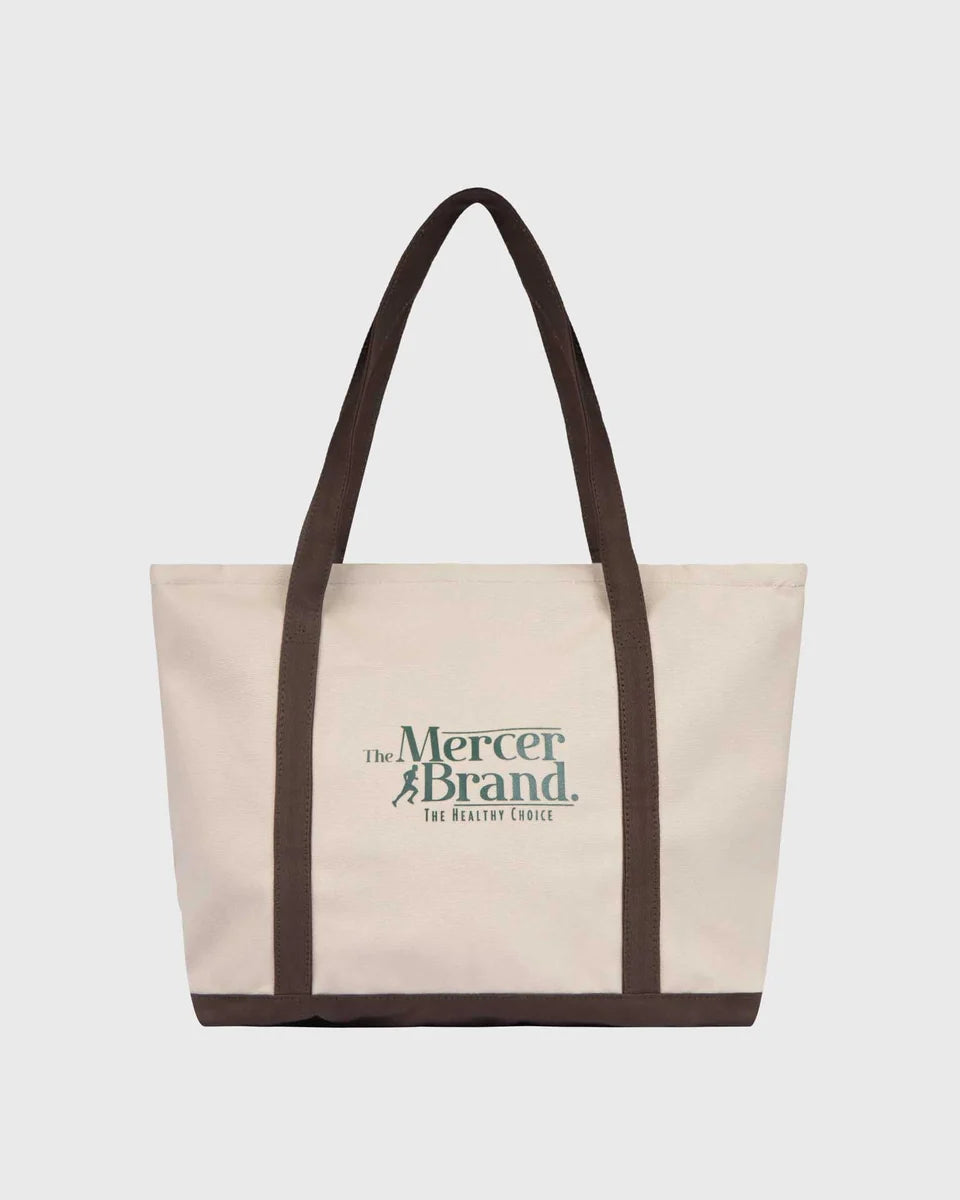 The Mercer canvas bag - white / brown