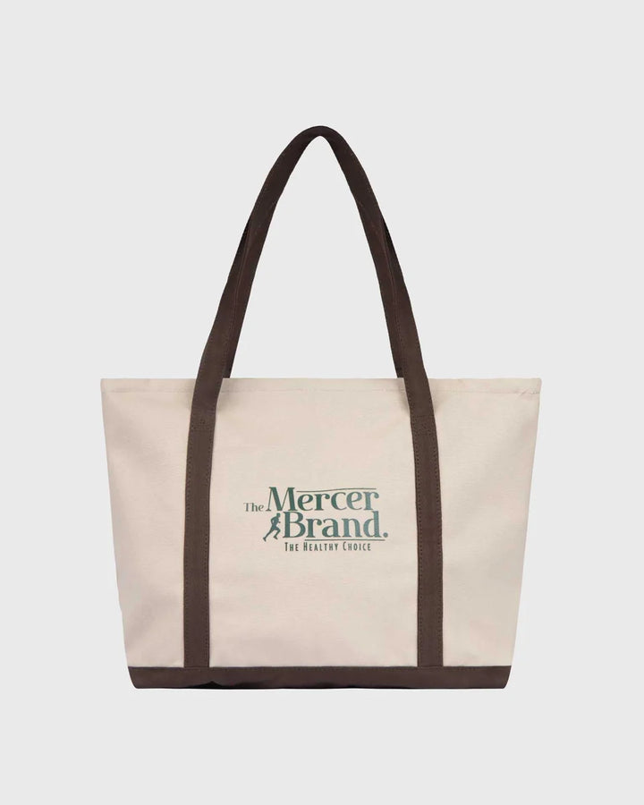 The Mercer canvas bag - white / brown
