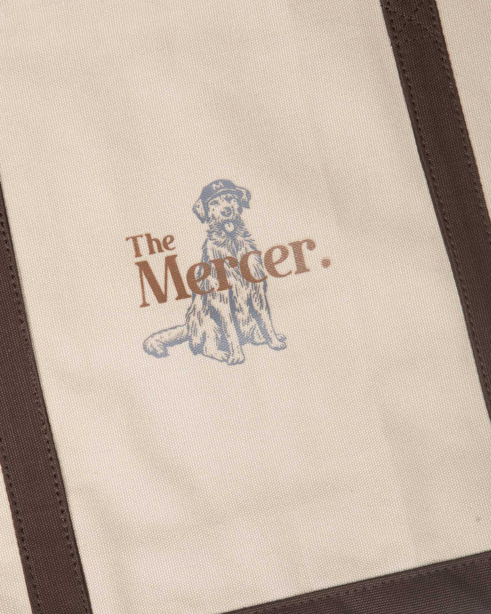 The Mercer canvas bag - white / brown