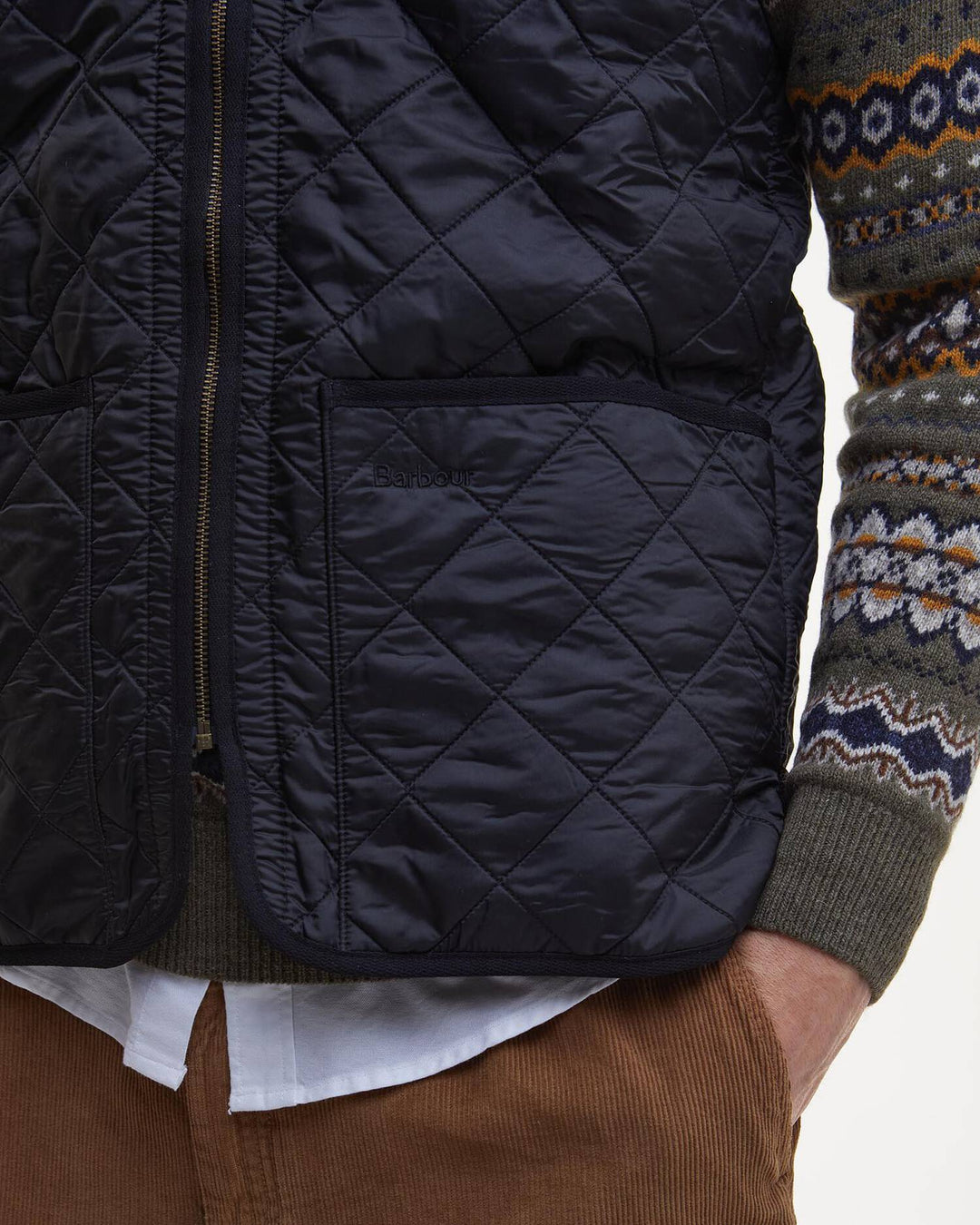 Barbour polarquilt waistcoat / zip - black