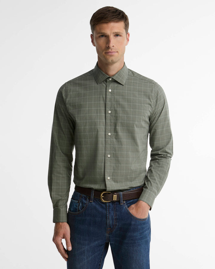 Ashfield tailored tattersall shirt - agave green