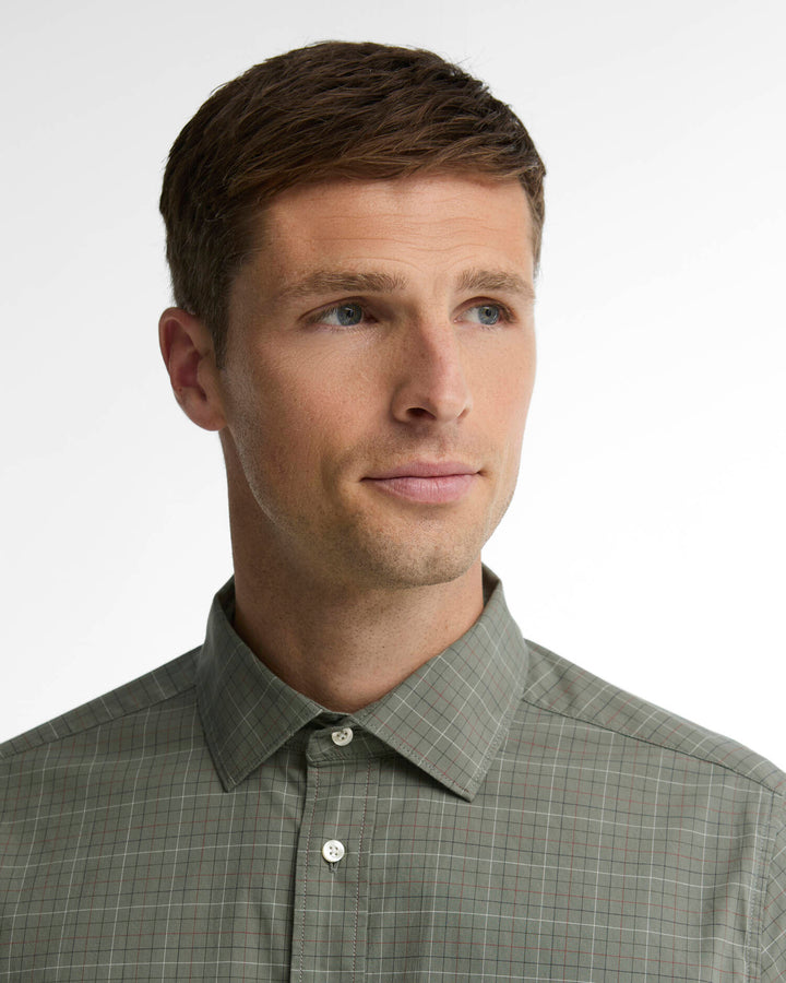 Ashfield tailored tattersall shirt - agave green