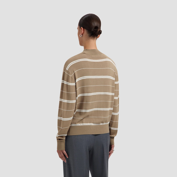 Striped knitted polo