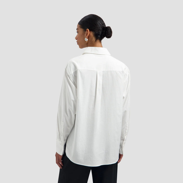Striped Oversized Shirt - Optical White