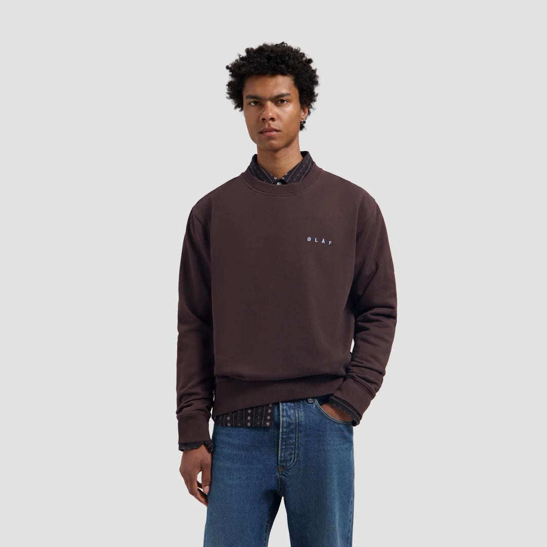 Sudadera Lasso Face de cuello redondo - Ciruela chocolate