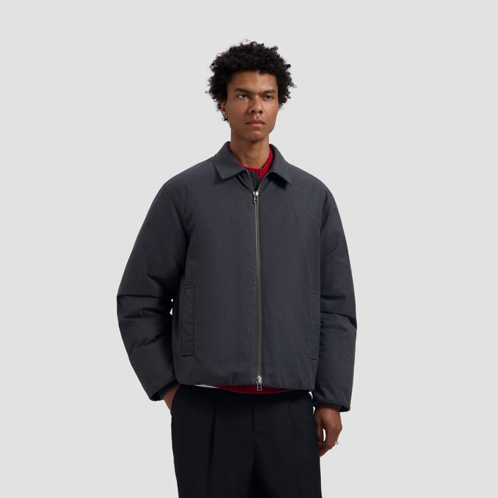 Peached padded jacket / charcoal