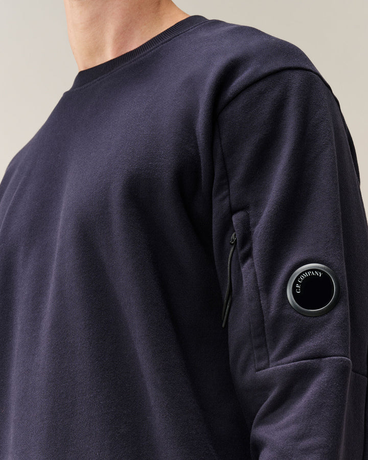 Sweatshirts crew neck diagonal raised fleece / navy ( col 888 )
