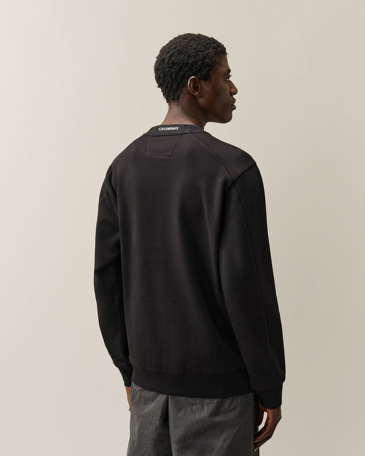 Sweatshirts crew neck diagonal raised fleece / black ( col 999 )