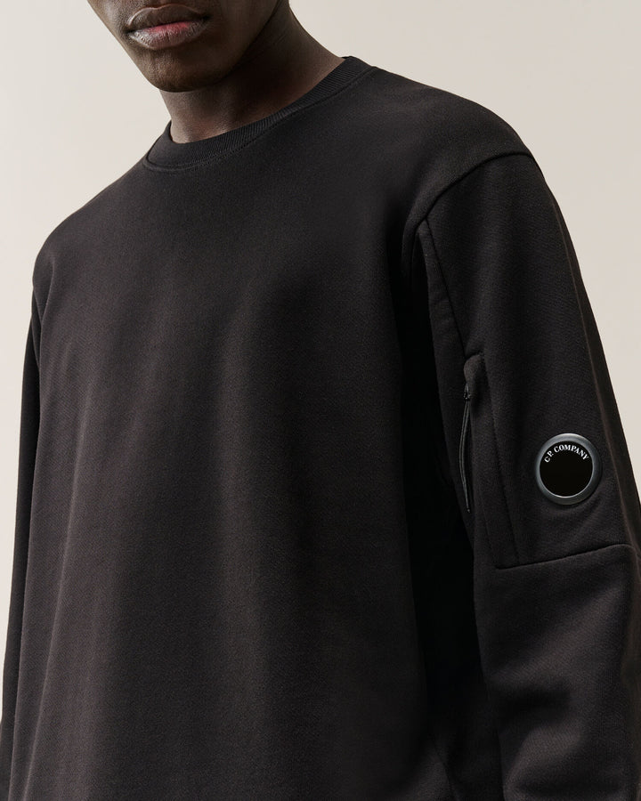 Sweatshirts crew neck diagonal raised fleece / black ( col 999 )