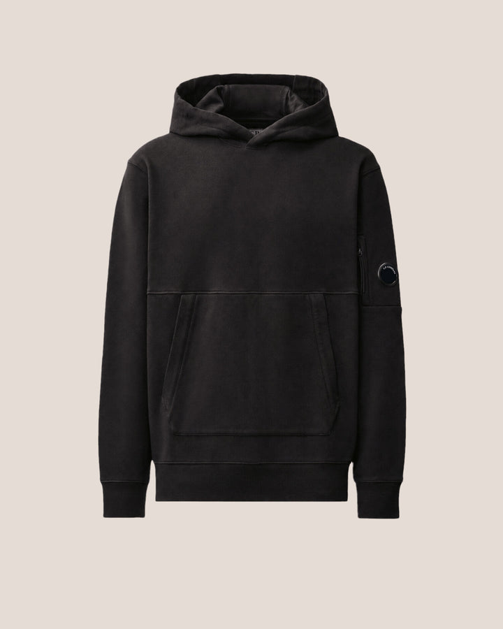 Sweat hooded diagonal raised fleece / black ( col 999 )