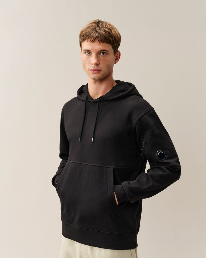 Sweat hooded diagonal raised fleece / black ( col 999 )