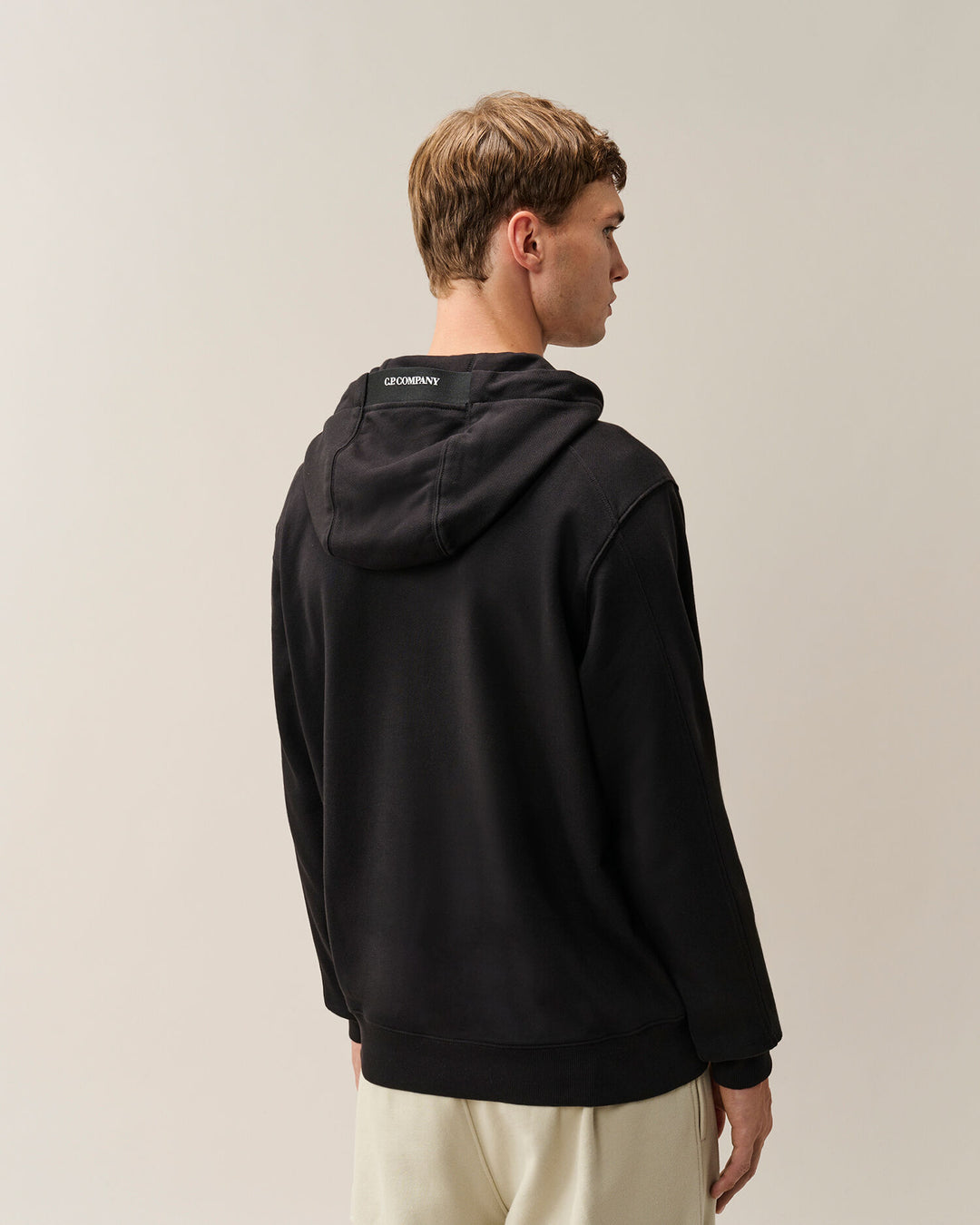 Sweat hooded diagonal raised fleece / black ( col 999 )