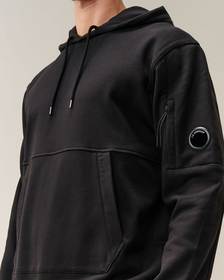 Sweat hooded diagonal raised fleece / black ( col 999 )