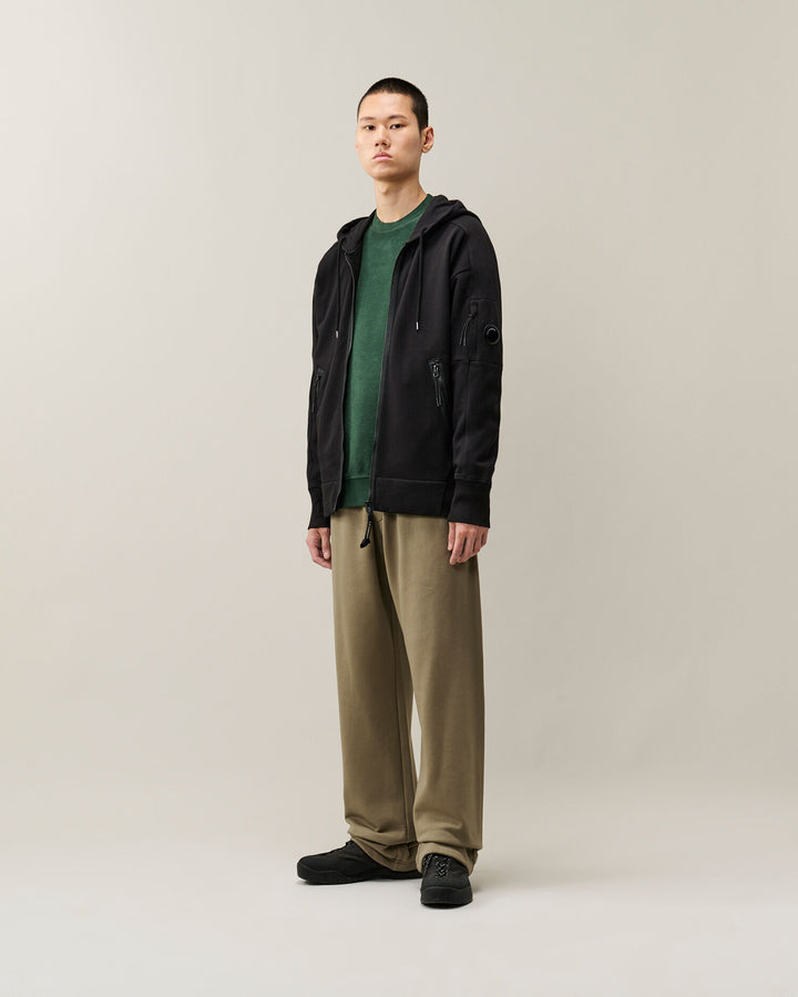 Hooded open diagonal raised fleece / black ( col 999 )