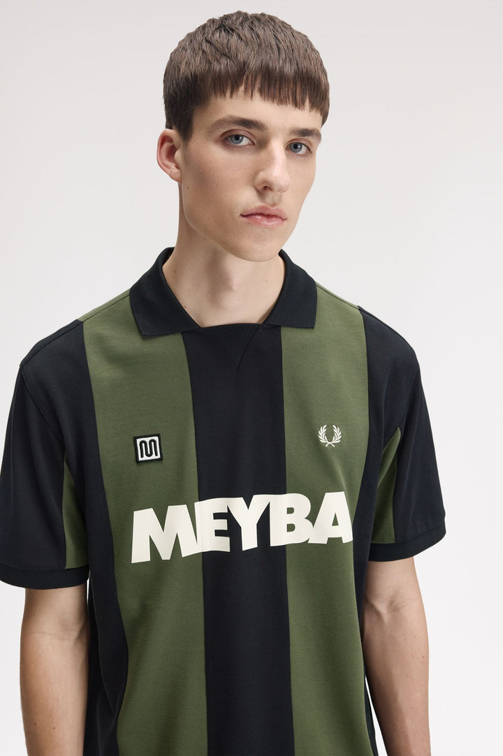 Meyba cut and sew polo shirt - black/green