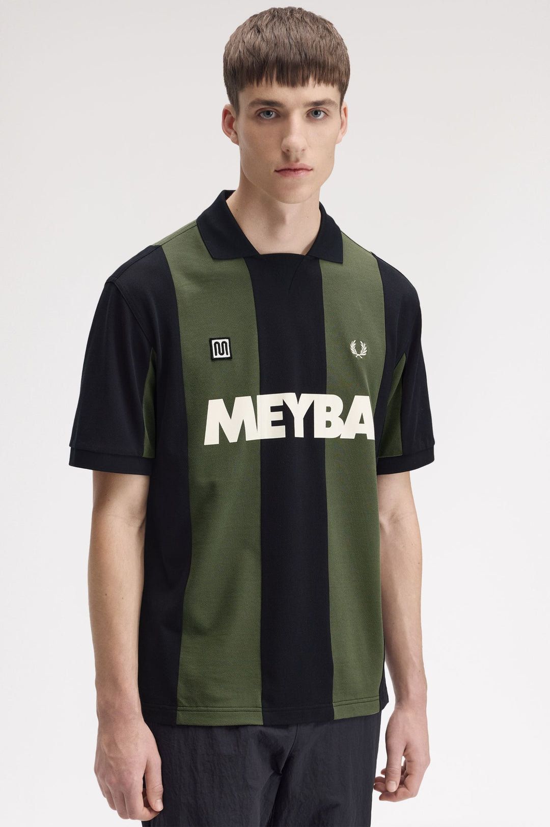 Meyba cut and sew polo shirt - black/green