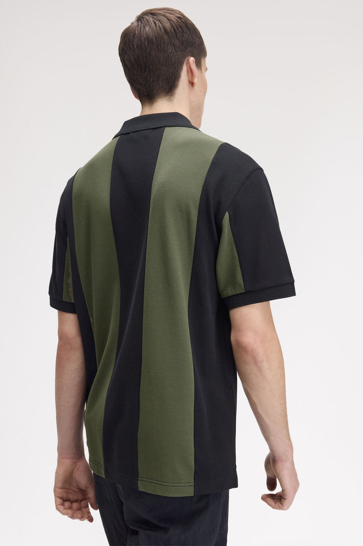 Meyba cut and sew polo shirt - black/green