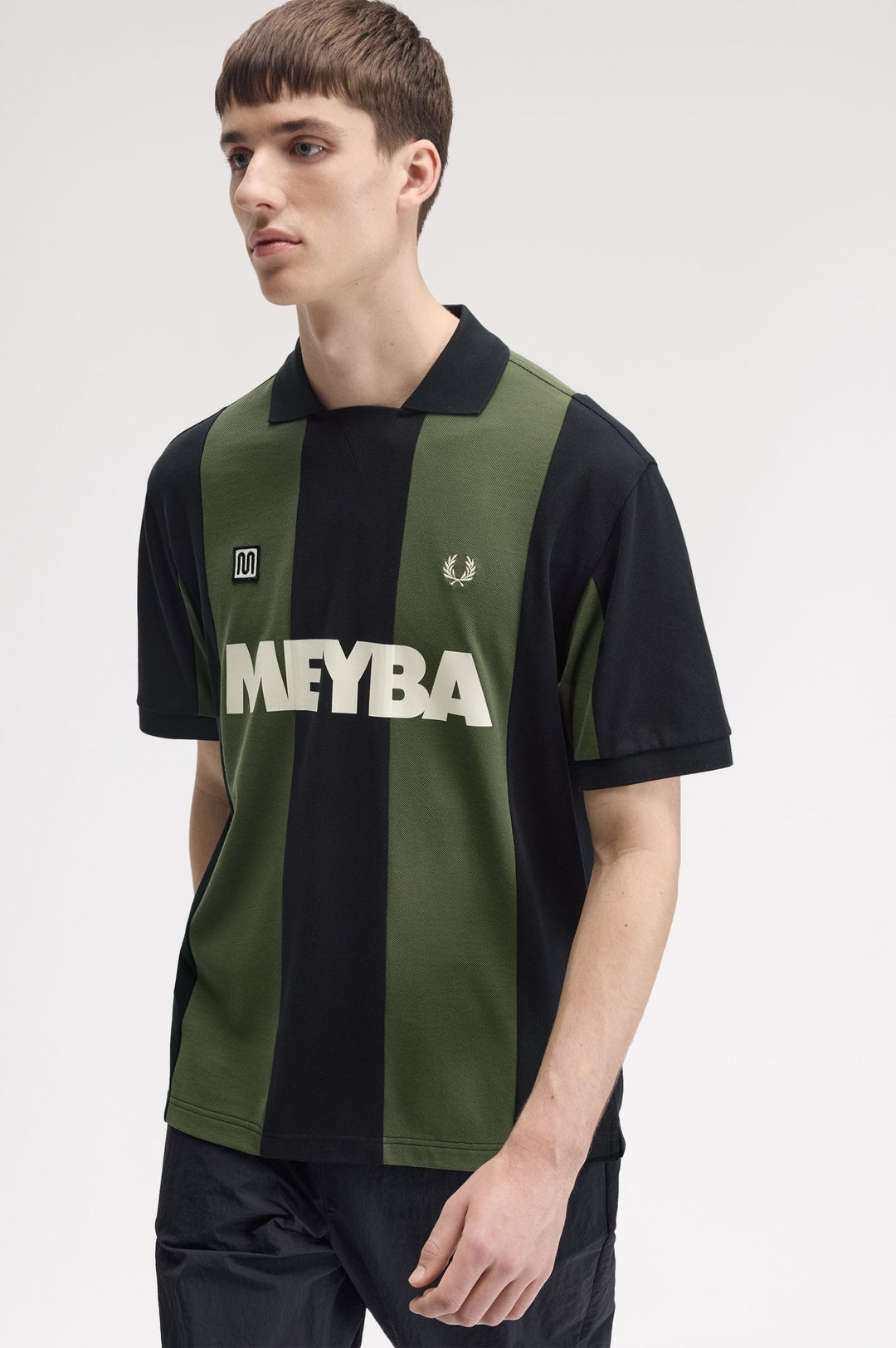 Meyba cut and sew polo shirt - black/green