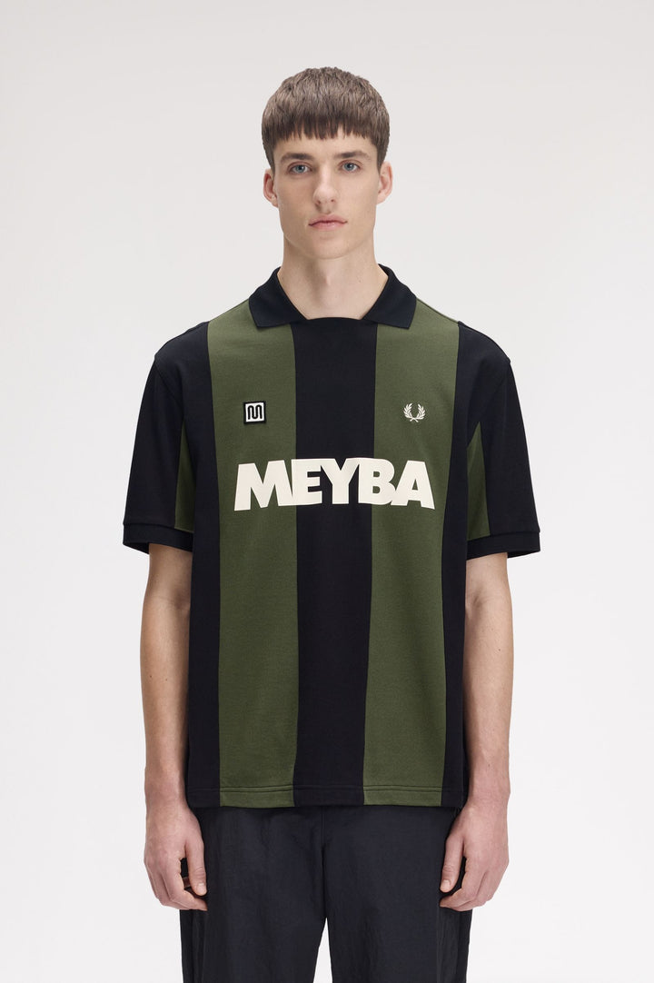 Meyba cut and sew polo shirt - black/green