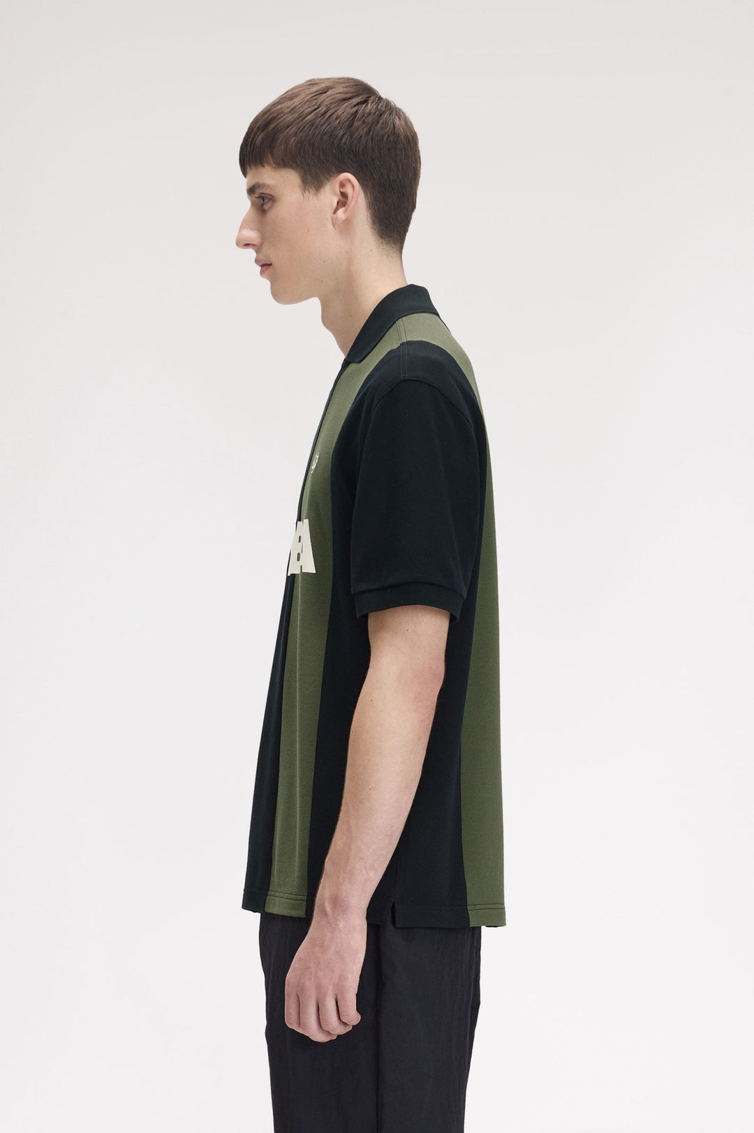 Meyba cut and sew polo shirt - black/green