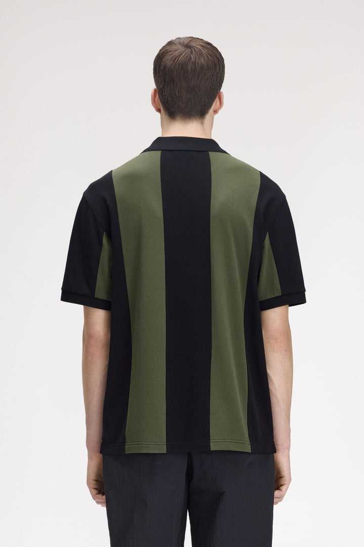Meyba cut and sew polo shirt - black/green