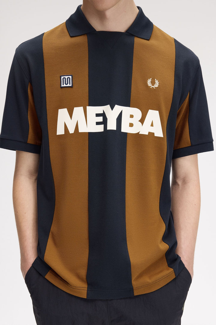 Meyba cut and sew polo shirt - navy/brun