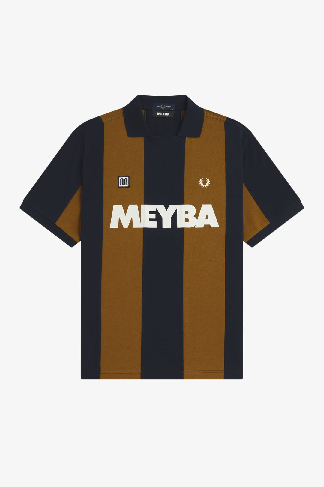 Meyba cut and sew polo shirt - navy/brun
