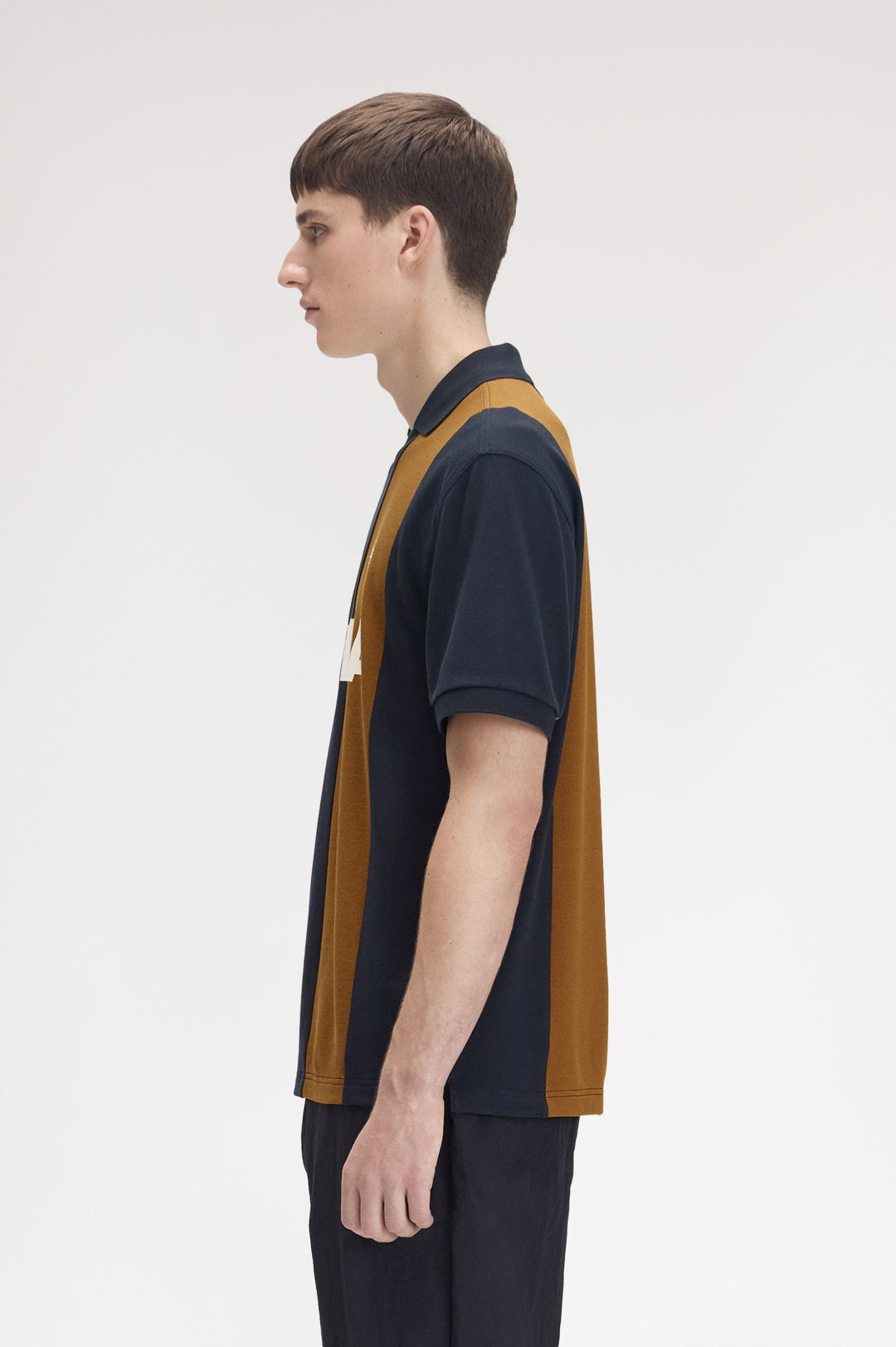 Meyba cut and sew polo shirt - navy/brun