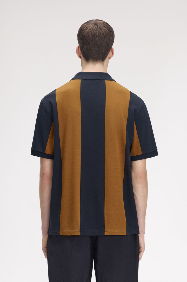 Meyba cut and sew polo shirt - navy/brun