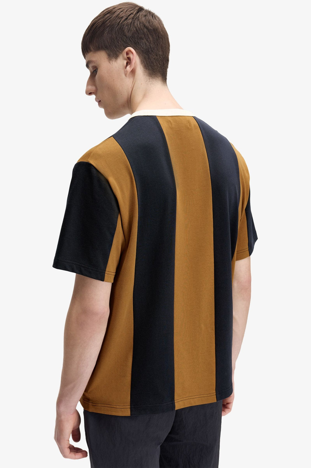 T-shirt Fred Perry x Meyba Striped Ringer – Dark Caramel