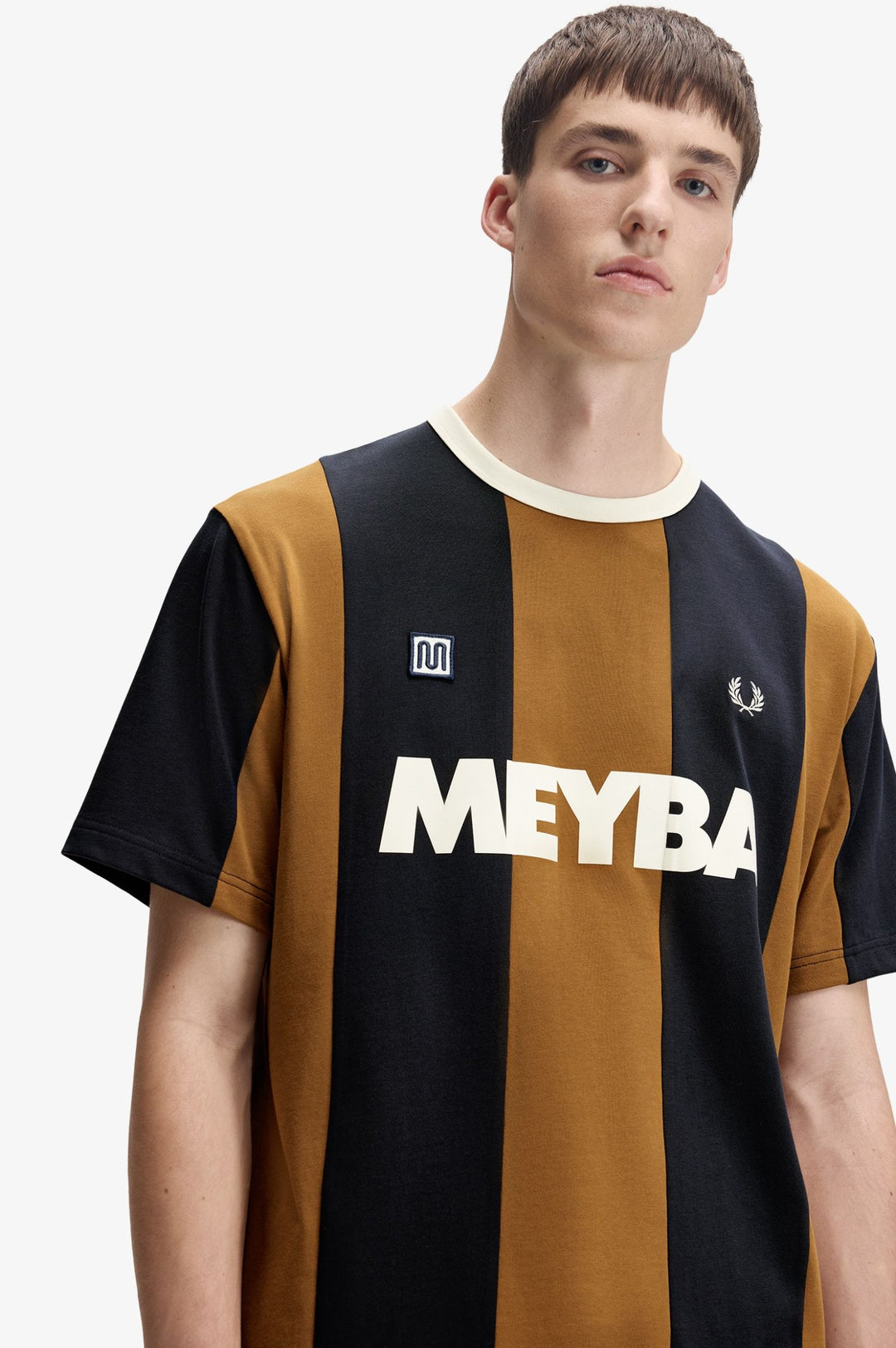 T-shirt Fred Perry x Meyba Striped Ringer – Dark Caramel