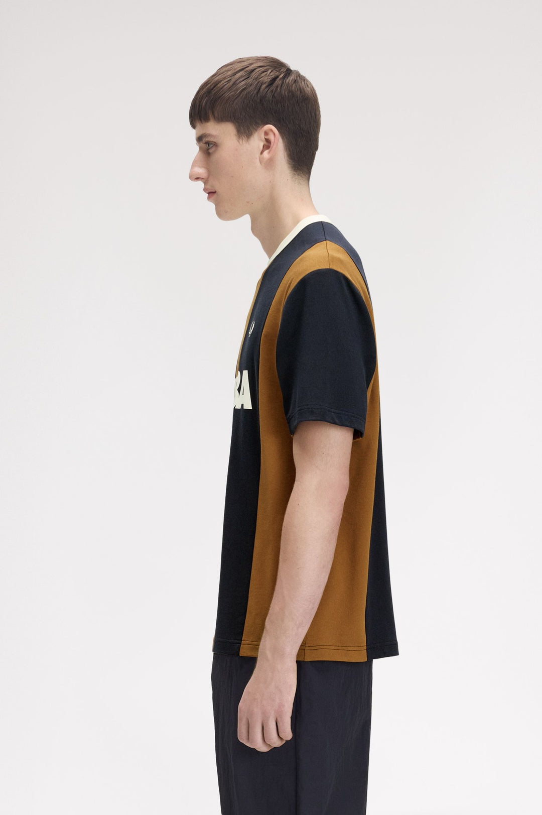T-shirt Fred Perry x Meyba Striped Ringer – Dark Caramel