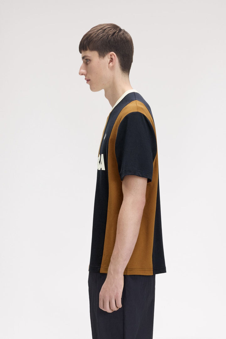 T-shirt Fred Perry x Meyba Striped Ringer – Dark Caramel