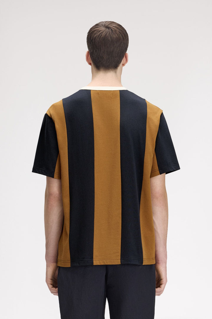 T-shirt Fred Perry x Meyba Striped Ringer – Dark Caramel
