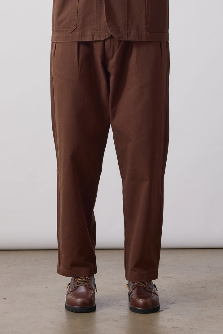 Twill part timer pants / brown