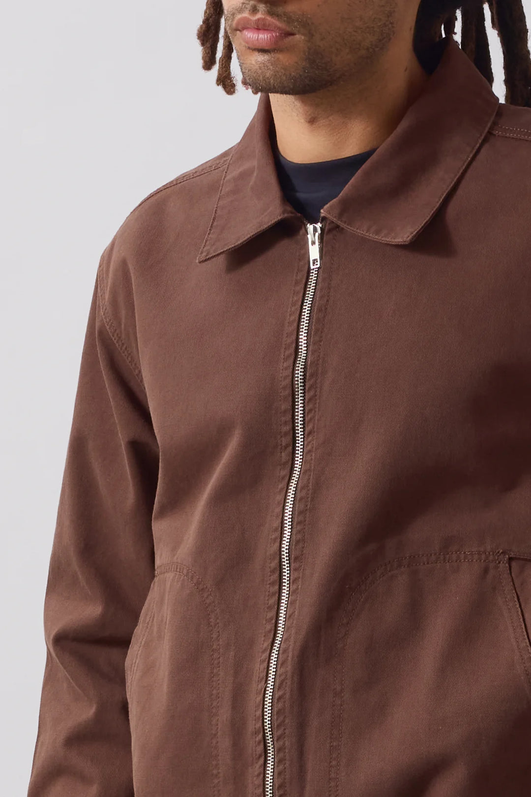 Twill work jacket / Brown
