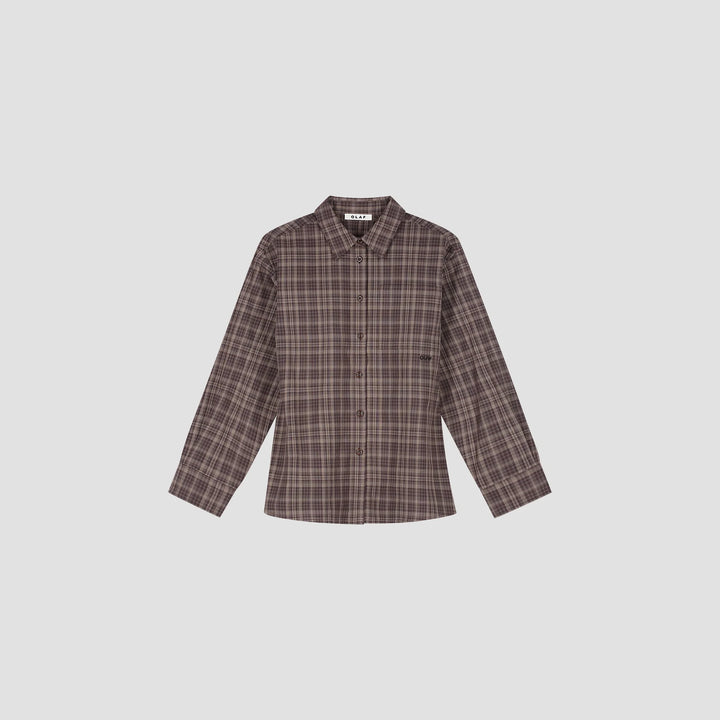 Camisa entallada de cuadros - Ciruela chocolate