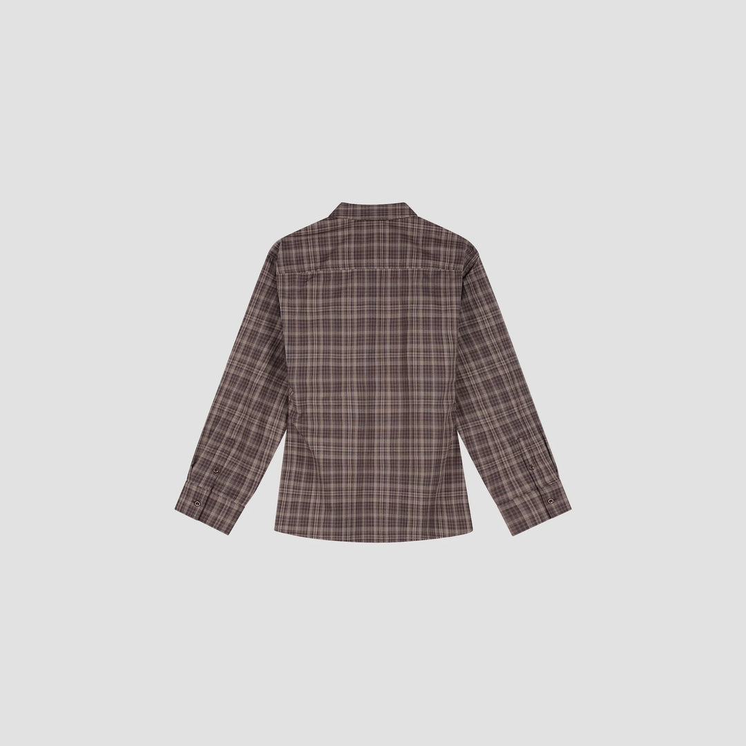 Camisa entallada de cuadros - Ciruela chocolate
