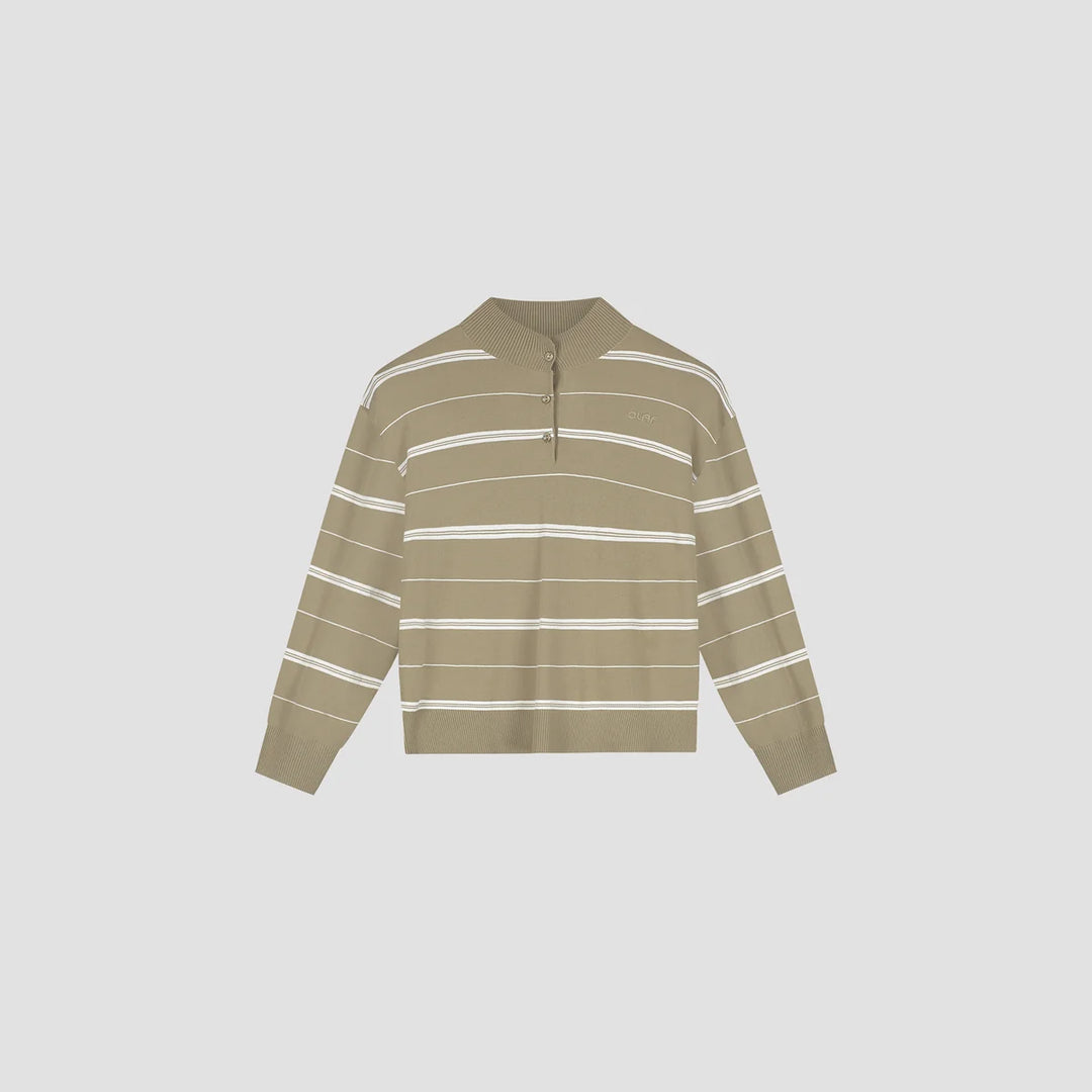 Striped knitted polo