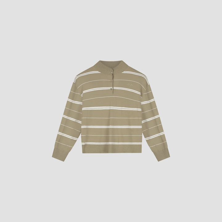 Striped knitted polo