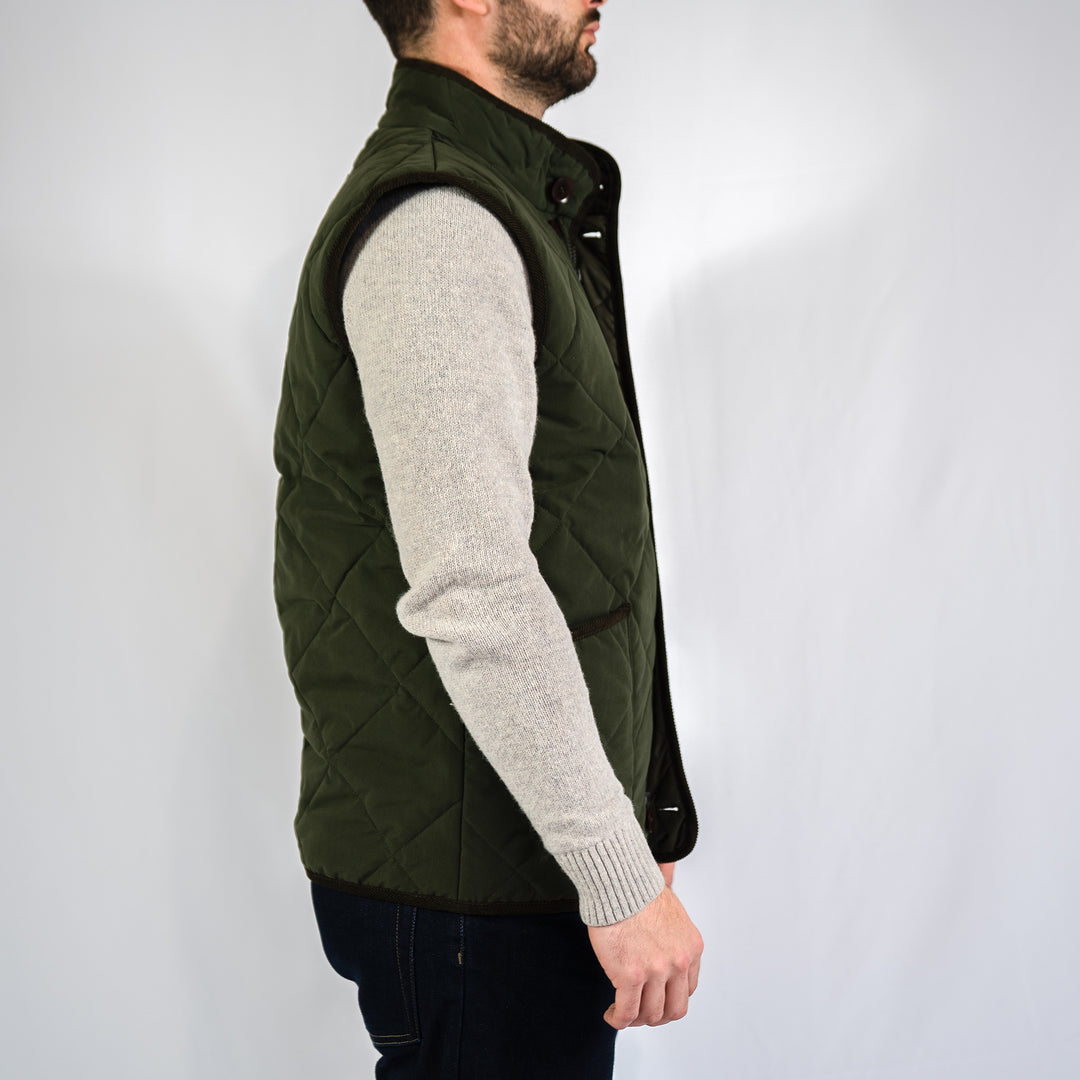Edale quilted gilet - olive