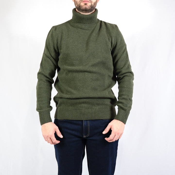 Kelp roll neck jumper - olive