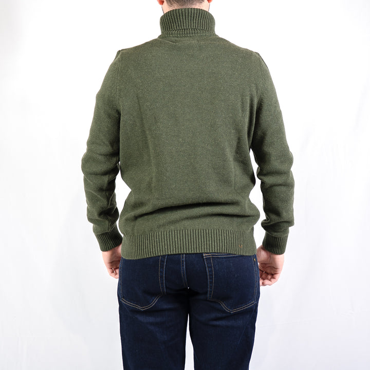 Kelp roll neck jumper - olive